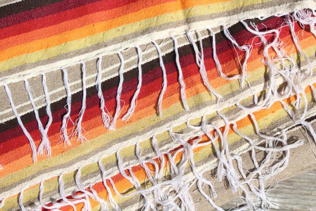 serape stripes vintage Saltillo Mexican Indian blanket rug, southwest style
