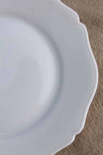 set of 8 tiny pure white porcelain plates or coasters, Limoges - France china