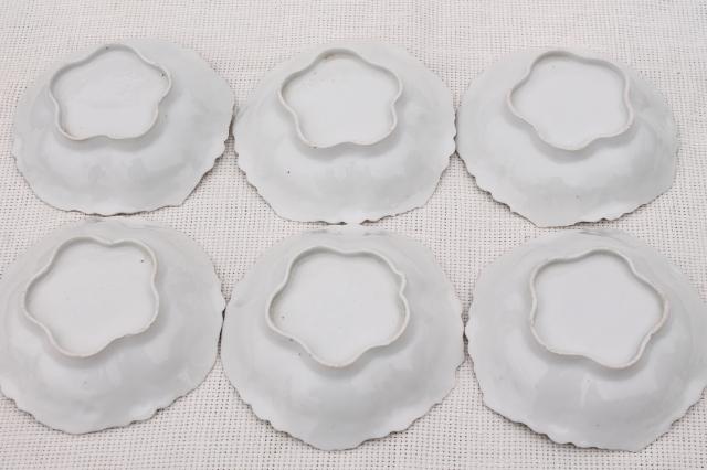 set of antique German china berry bowls or dessert dishes, early 1900s vintage