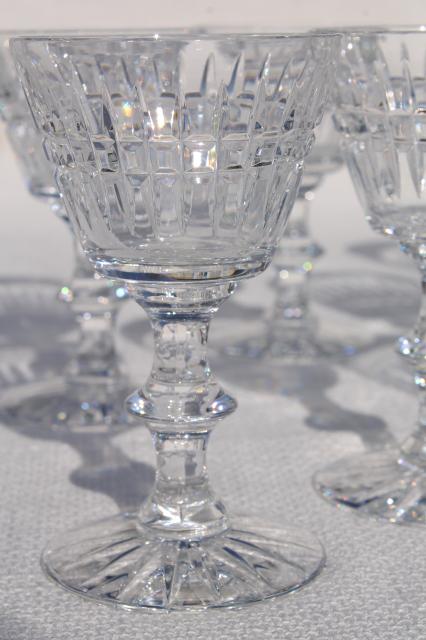 Set of (8) REIDEL Cut Crystal York Pattern Wine Glasses