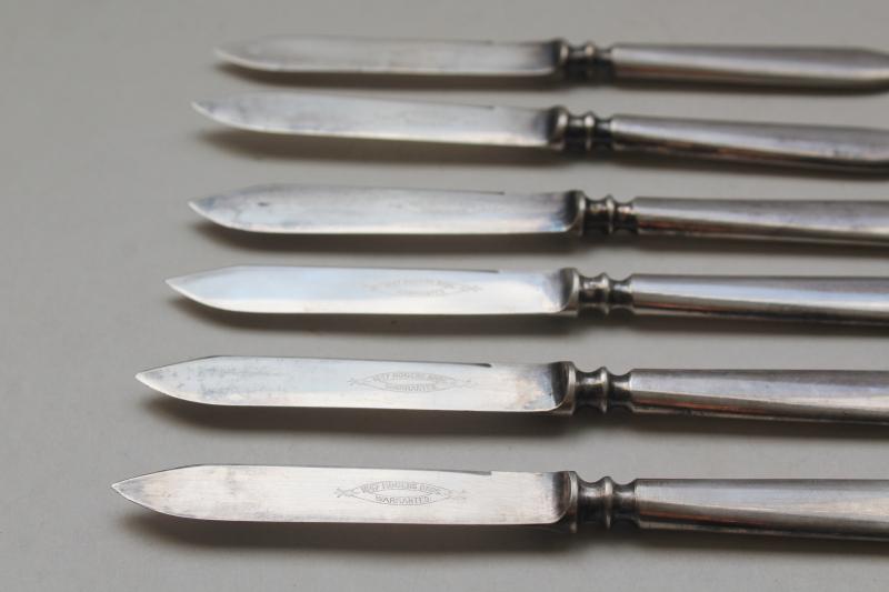 set of silver fruit knives, vintage silverware, International 1847 Rogers silverplate flatware