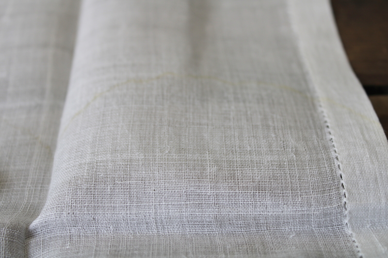 set of vintage Madeira napkins white on white embroidery on fine handkerchief linen