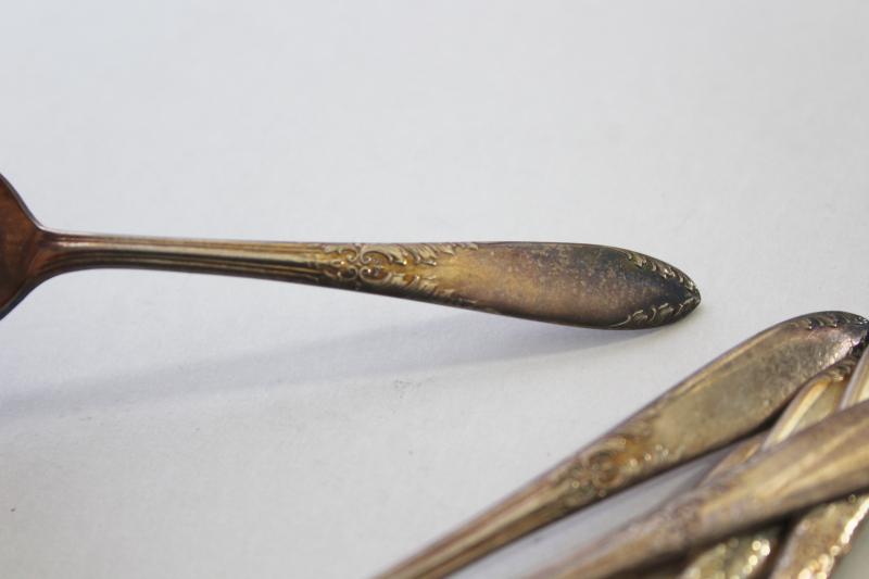 set of vintage demitasse spoons, tiny teaspoons King Edward National Silver