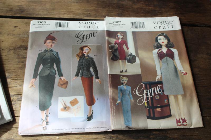 sewing patterns lot, Gene fashion doll clothes, Hollywood style vintage ...
