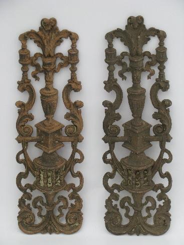 shabby antique architectural moldings, old distressed wood composition