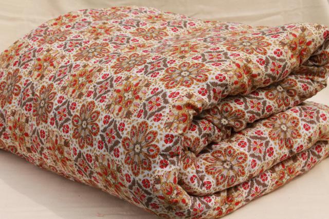 shabby chic vintage print cotton quilt comforters, soft warm tied quilts bedspreads