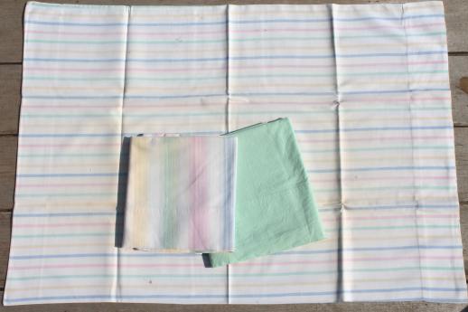 shabby cottage bedding lot of vintage print & pastel pillowcases, cotton & blend fabric