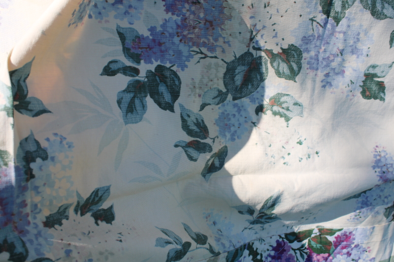 shabby lilacs floral vintage cotton print curtain panels, vintage fabric for upcycle