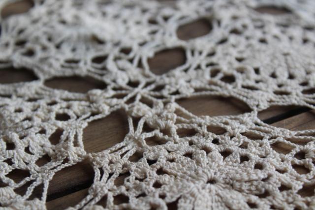 shabby vintage crochet lace table cover cloth, farmhouse table topper centerpiece 