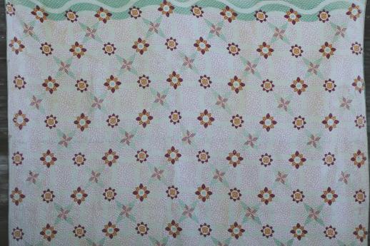 shabby vintage whole cloth quilts, cotton print quilted comforter blankets