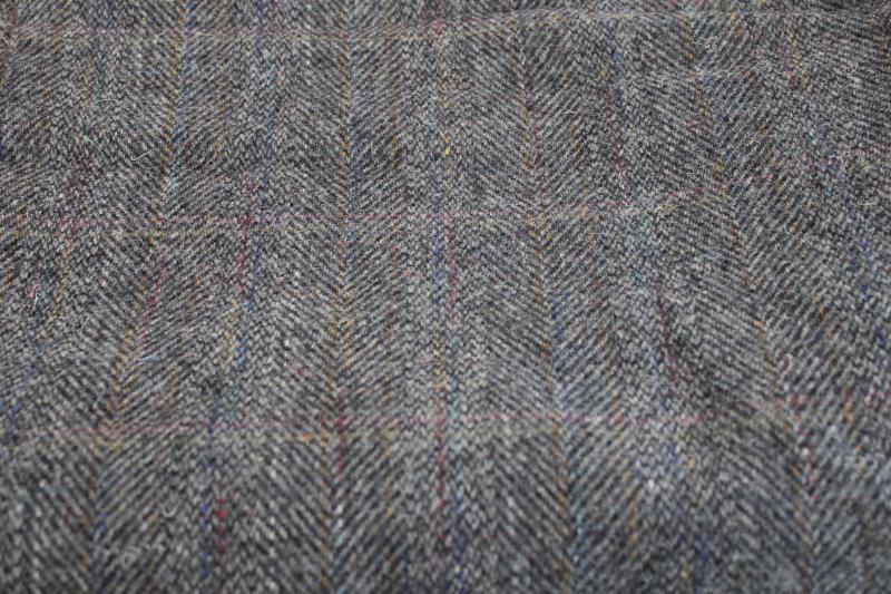shabby vintage wool tweed fabric for cutting rugs or craft sewing material