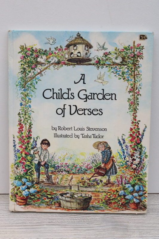 signed Tasha Tudor A Childs Garden of Verses 1980s vintage picture book