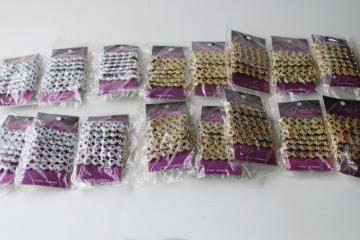 silver & gold tone sewing or craft trim, bling w/ colored gems plastic rhinestones