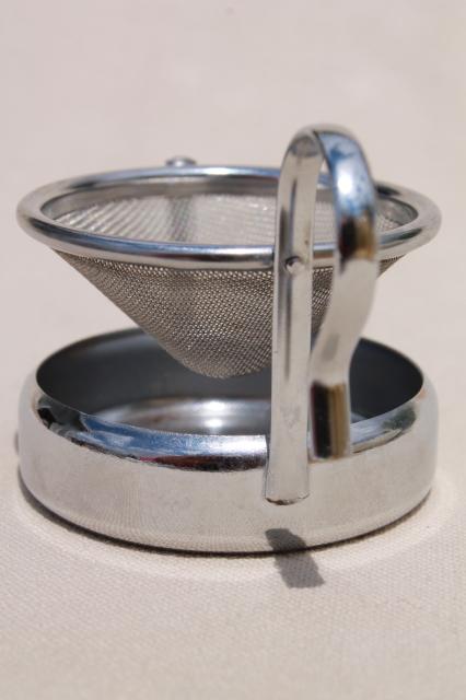 single cup tea strainer, unusual gadget made in Germany metal sieve w ...