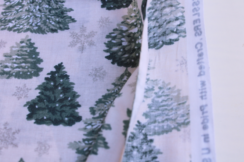 snowy pines winter holiday print cotton fabric Kesslers Concord quilting weight material