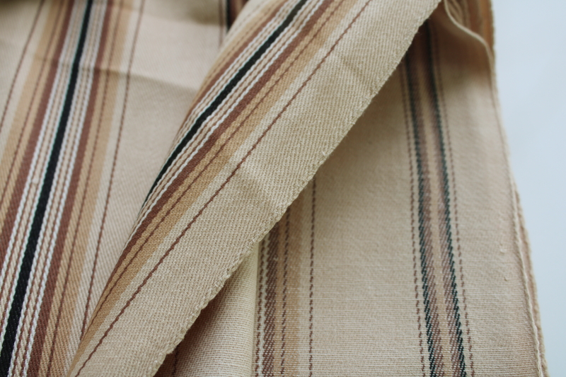 soft cotton twill fabric w/ vintage ticking stripe for work wear or farmhouse decor sewing