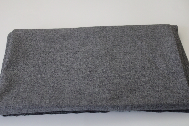 soft thick grey heather wool fabric, vintage wool for rug making, sewing crafts