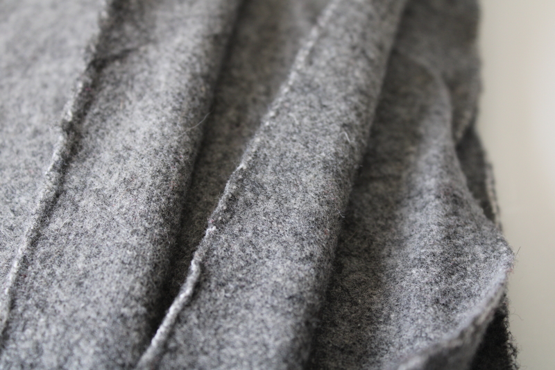 soft vintage wool fabric, charcoal grey heather fabric for work shirt jacket lining, hooked rugs