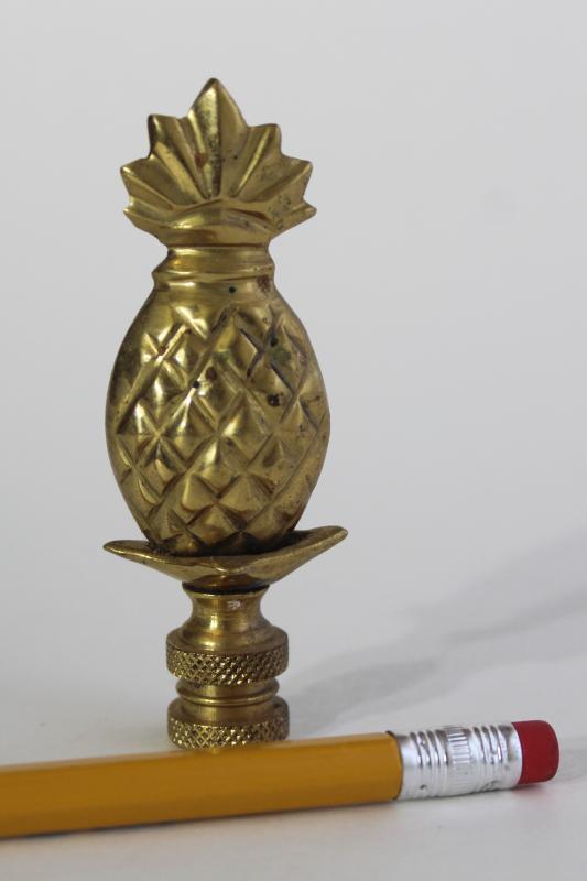 solid brass pineapple lamp finial, colonial style vintage brass hardware