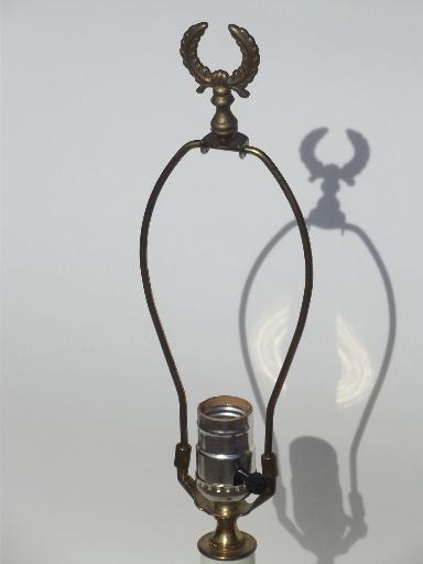 solid brass table lamp, candle stick base w/ gleaming polished finish