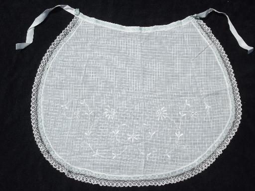 something old w/ something blue, antique cotton lace apron for a bride
