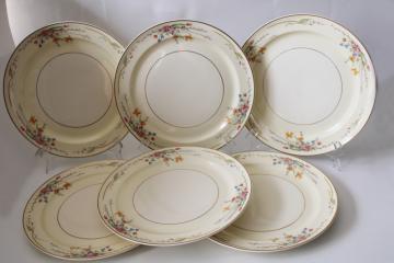 spring flowers vintage Taylor Smith TST china plates, jonquils daffs pussy willow buds