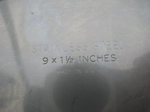 stainless steel layer cake pans, 9'' diameter
