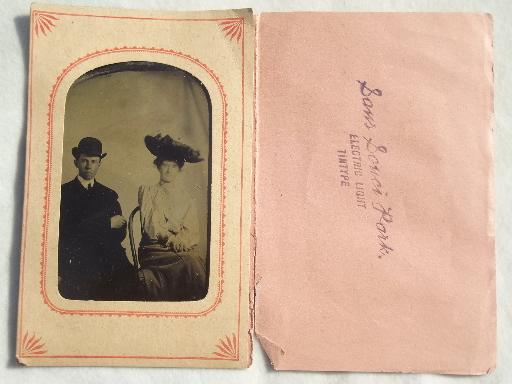 steampunk vintage cabinet photo, antique tintype Sans Souci Park Wilkes Barre