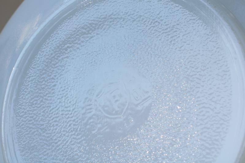 sunflower pattern milk glass casserole dish, bowl w/ lid mid-century mod Federal glass