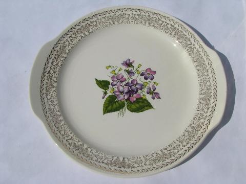 sweet violets vintage floral china dishes, large lot bowls & plates