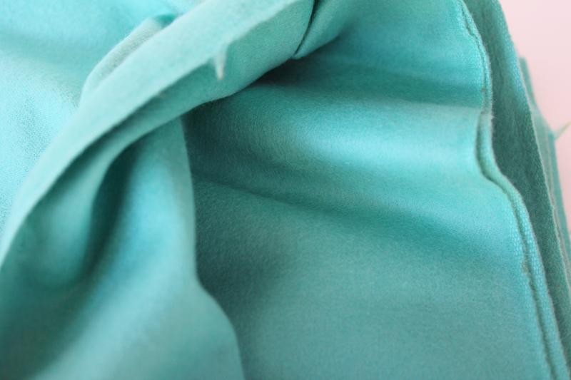 teal blue jade solid color thick soft all cotton flannel or chamois fabric