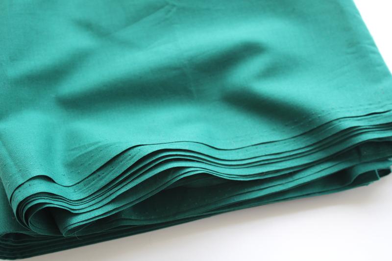 teal green solid color cotton fabric, 4 yards vintage quilting weight material 
