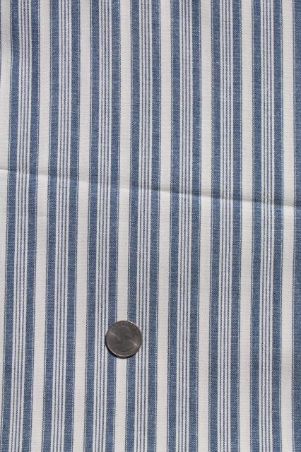 ticking stripe chambray blue & white work shirt fabric, heavy cotton ...