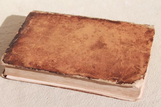 tiny leather bound pocket book dated 1837, Night Thoughts 19th century antique edition 