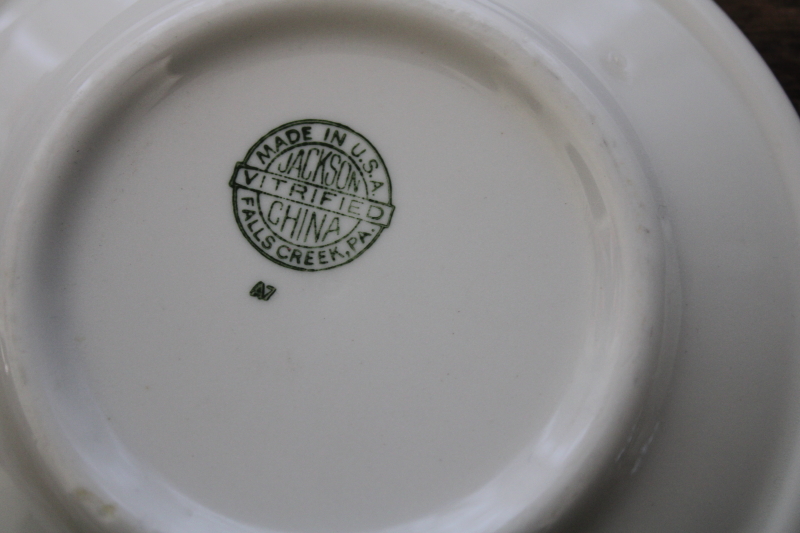 tiny old white ironstone china plates set of six, vintage diner restaurant ware snack or pie plates