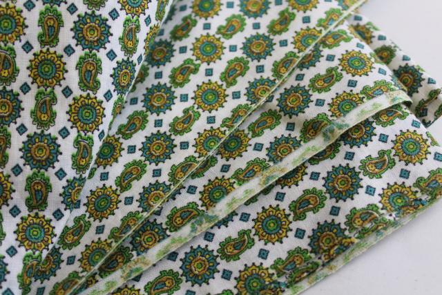 tiny paisley foulard print cotton fabric, mid-century vintage menswear style