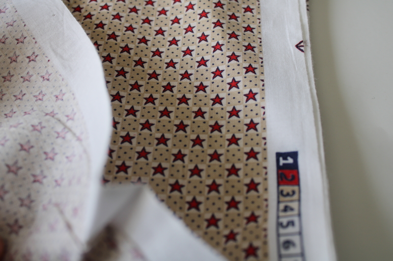 tiny stars country prim patriotic print fabric, vintage quilting cotton 