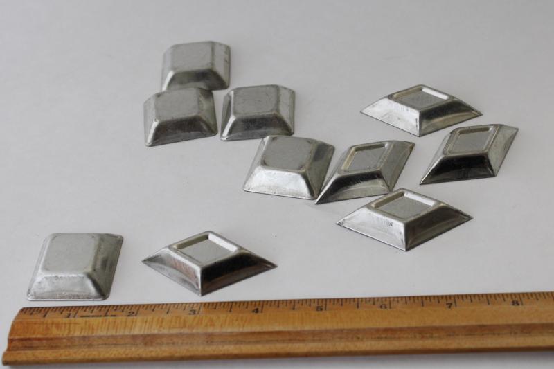 tiny tinned steel molds for chocolate candy, soap, individual wax melts etc.