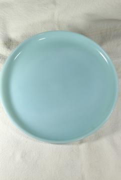 turquoise blue Fire King oven ware dinner plate, vintage azurite delphite blue glassware