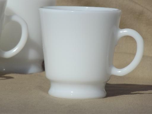 unmarked vintage milk glass punch cups, set of 6 small milk glass mugs