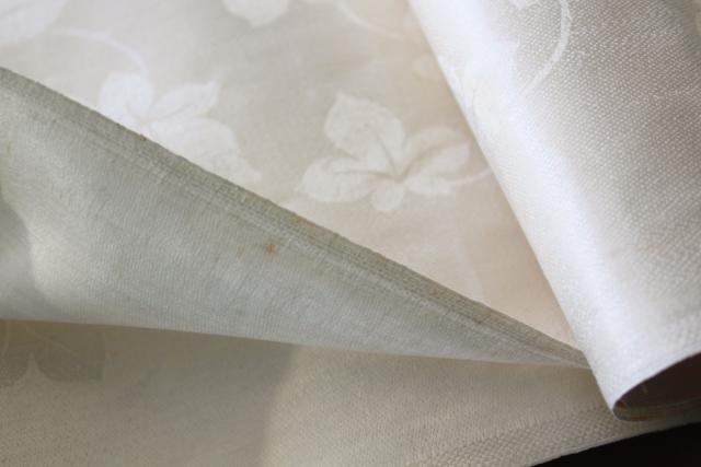 unused pure linen damask table linens, vintage banquet tablecloth & dinner napkins