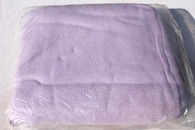 unused vintage Beacon blanket, lavender purple thermal weave rayon / poly bed blanket