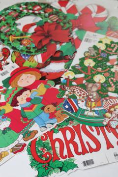unused vintage Christmas die cut double sided paper decorations, Eureka & Peck