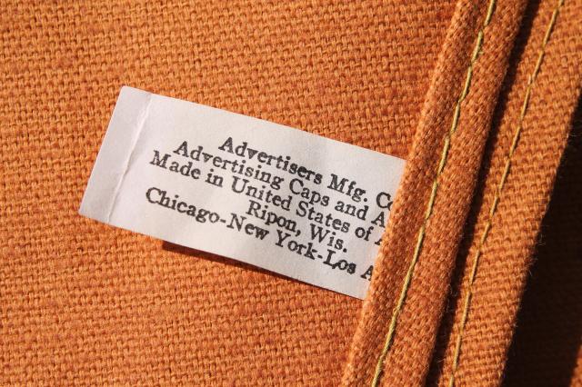 unused vintage cotton carpenters bib work tool apron from Gilbert Paper Company