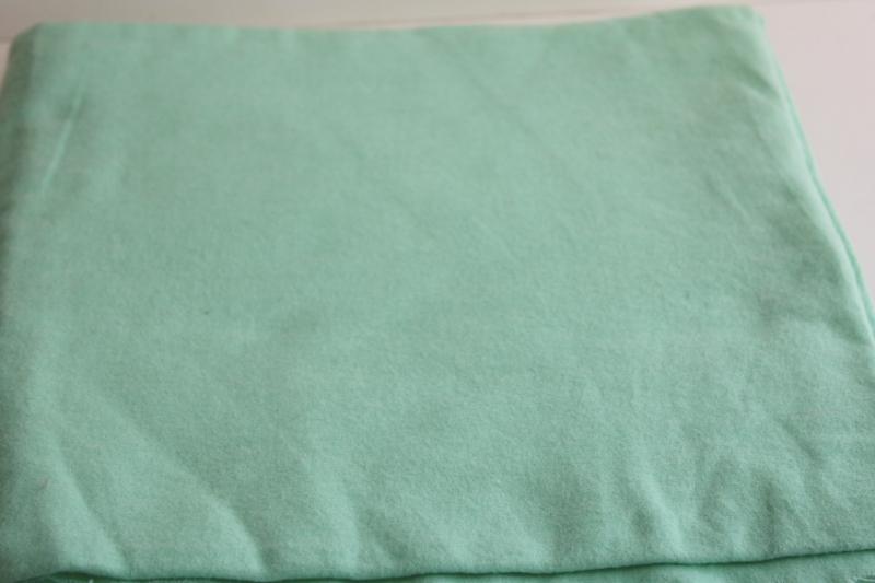 vintage 100% cotton flannel fabric, retro mint green solid color