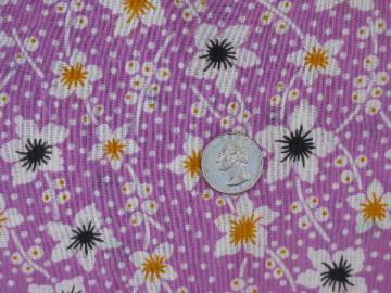 pink-paislies & lavender roses 1 yd antique 1940's  lightweight cotton fabric 