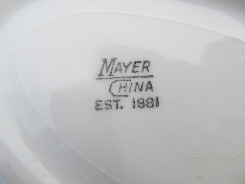 vintage 1940s restaurant / railroad ironstone china butter plates
