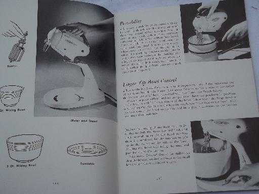 vintage 1951 Hamilton Beach food mixer guide and cookbook, 50s recipes