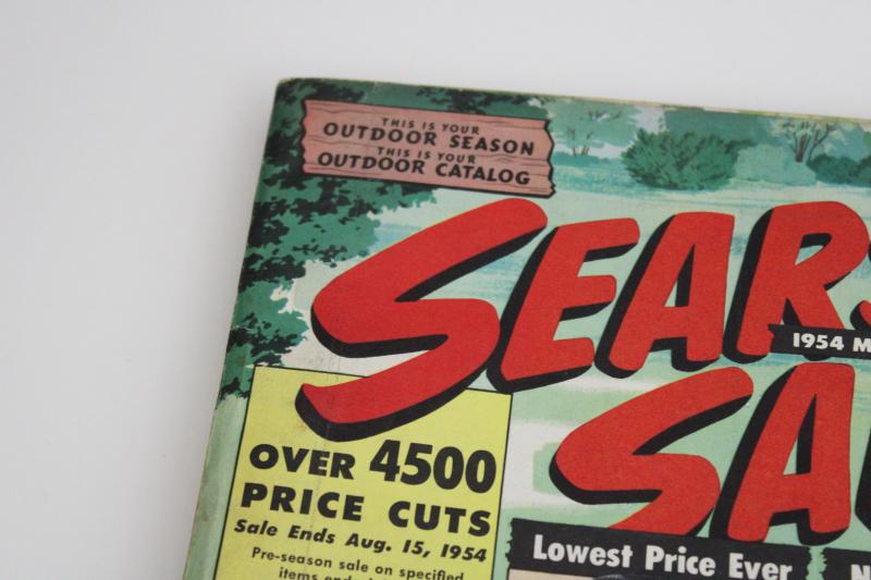 vintage 1954 Sears catalog, big sale book, 50s summer sports, fashion, home goods