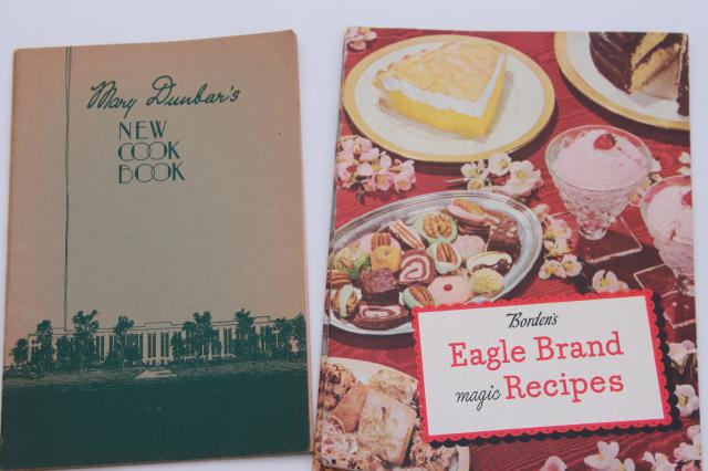 vintage 30s 40s 50s 60s cookbooks, advertising cook book recipe booklets lot